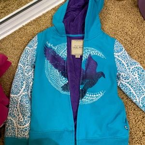 Lucky brand jacket hoodie, sz 7/8.  Warm.  Nice!